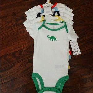 NWT Carters 5 pack onesies dinosaur newborn